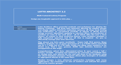 Desktop Screenshot of lottoarchitect.anastasios-tampakis.net